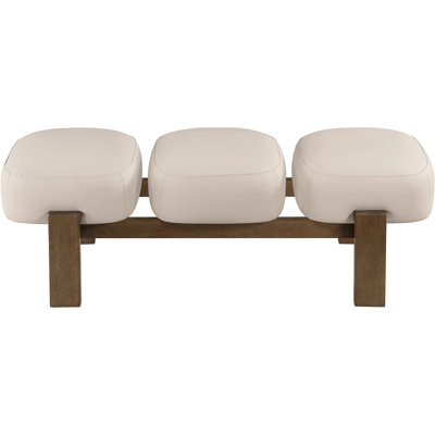 Banc rembourré en cuir Woodcrest