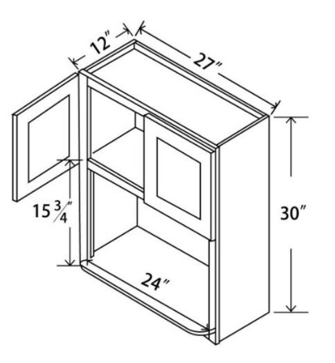 Armoire murale de cuisine prête à assembler en micro-onde blanche Shaker l 27 po x H 30 po