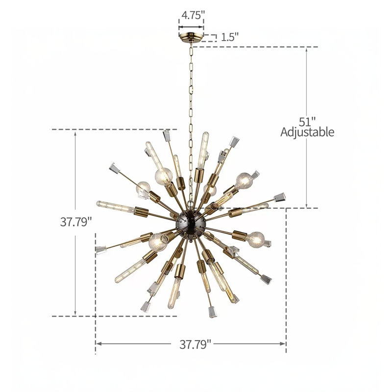 Lustre spoutnik 24 lumières Martucci