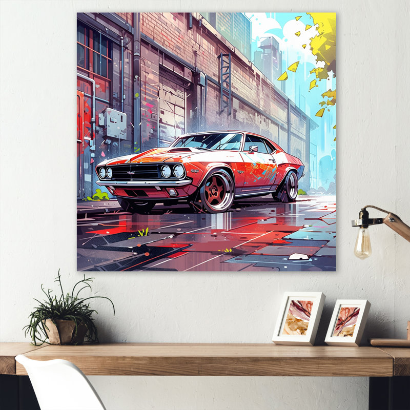 Décoration murale Graffiti Muscle Car II - Muscle Car, H 16 po x l 16 po x P 1 po