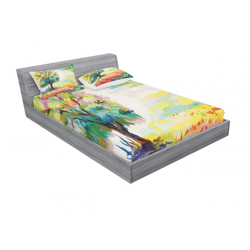 Microfiber Sheet Set, Queen Sheet Set with Fitted Sheet