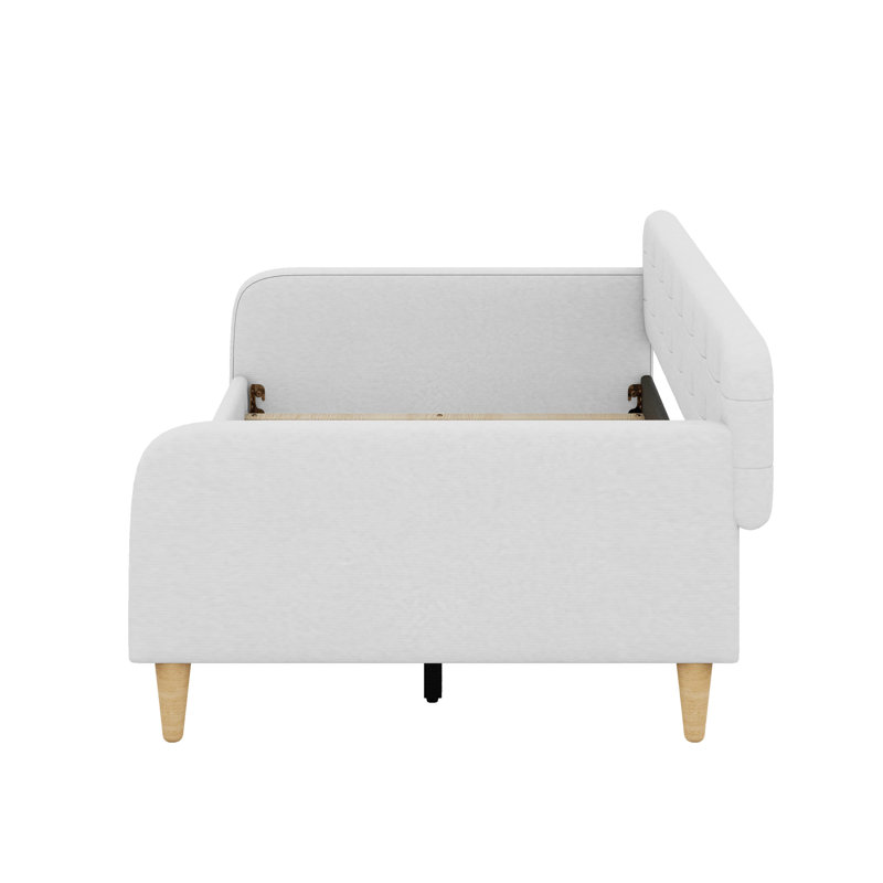 Upholstered Daybed With Legs, Twin, White