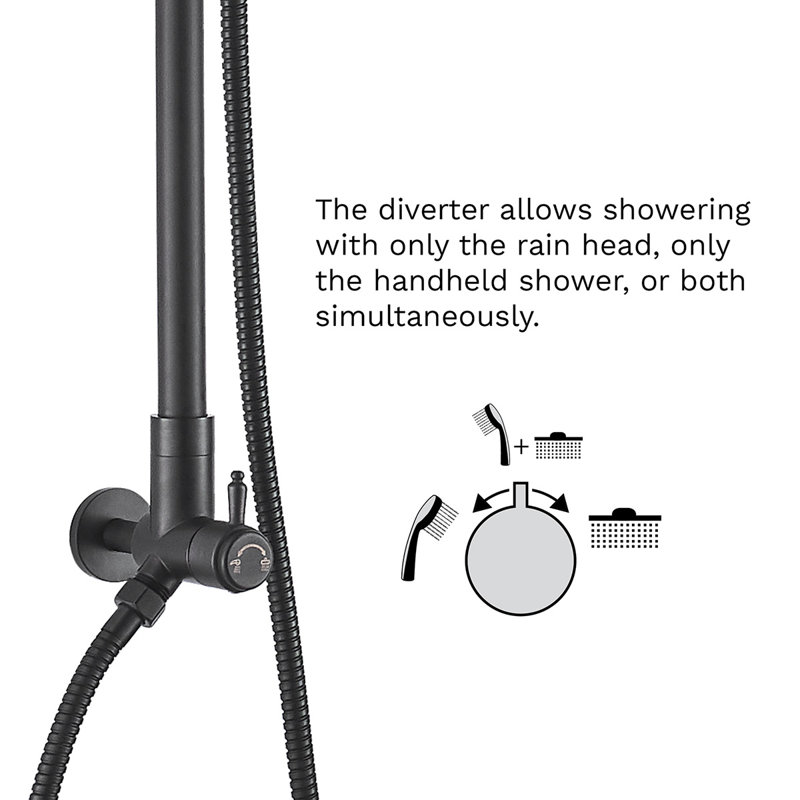 Fennocasa Polaris Vintage Rain Shower System, 8” Rainfall Shower Head, Oil-Rubbed Bronze