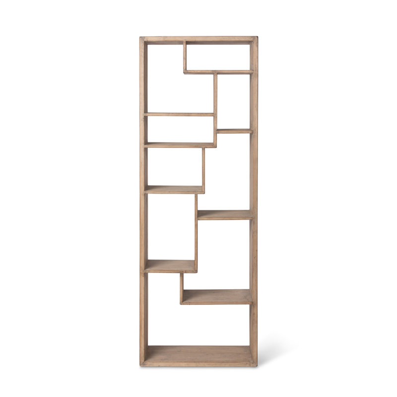 Solid Wood Geometric Bookcase