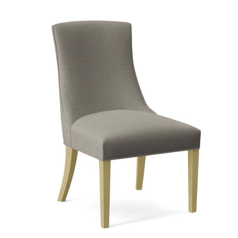 Tuxedo Slipper Dining Chair, Gray Sugar Performance; 0863-84, Brass Finish