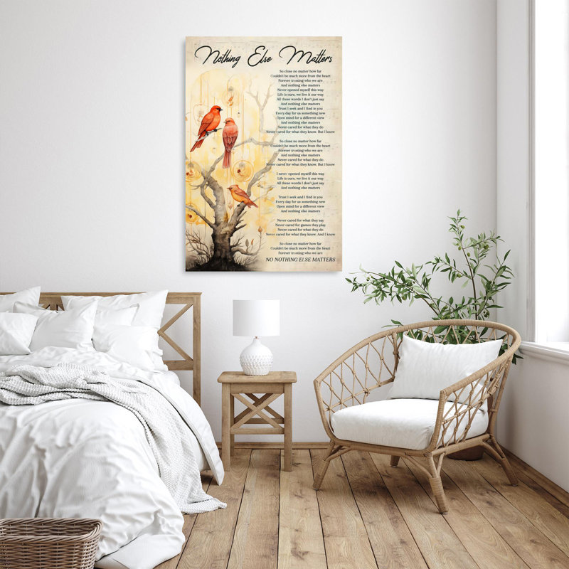 «Bird Rien Else Matters», impression sur toile, H 36 po x l 24 po x P 1,25 po