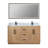 Anais 60" Double Bathroom Vanity with Grain White Engineered Stone Countertop with Mirror