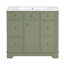 Meuble-lavabo vert 36 po avec trois tiroirs