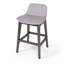 Modern Upholstered Counter Stool With Walnut Base