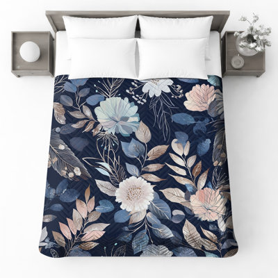 Couvre-lit matelassé Floral Botanical Illustration