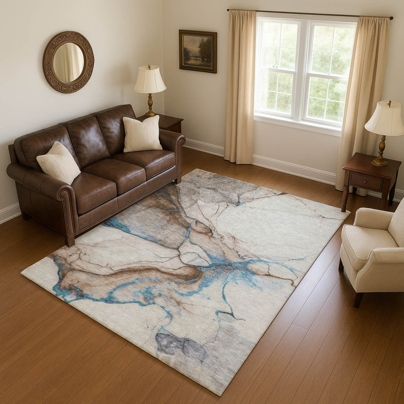 Premium Machine Washable Mehara AMF1690 Abstract Rug, Rectangle 3' x 5'