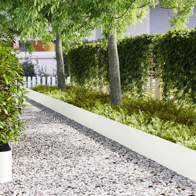 Bordure de jardin 10 pièces vidaXL - blanc 39,37 po x 0,02 po x 5,91 po, H 0,5 pi x l 3,3 pi, Blanc