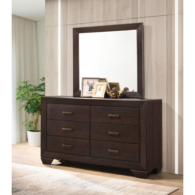 6-Drawer Dresser With Mirror Dark Cocoa