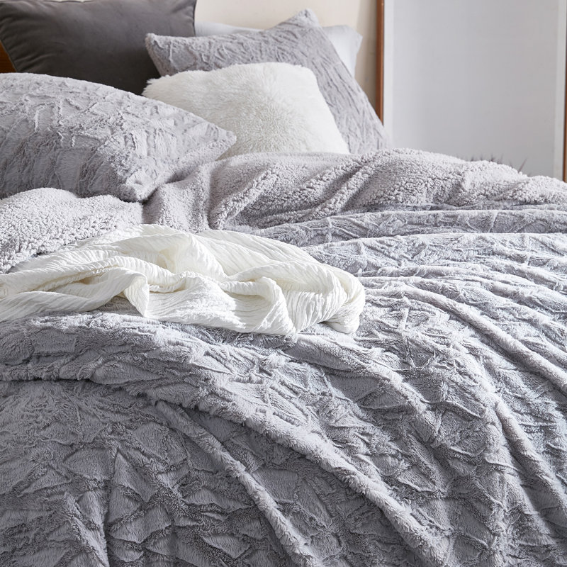 Cracked Glacier Gray Coma Inducer Oversized Comforter Set, Extra-long Twin Comforter + 1 Sham