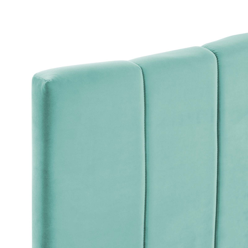 Camilla Channel Tufted Performance Velvet Headboard, Mint, Full/Queen