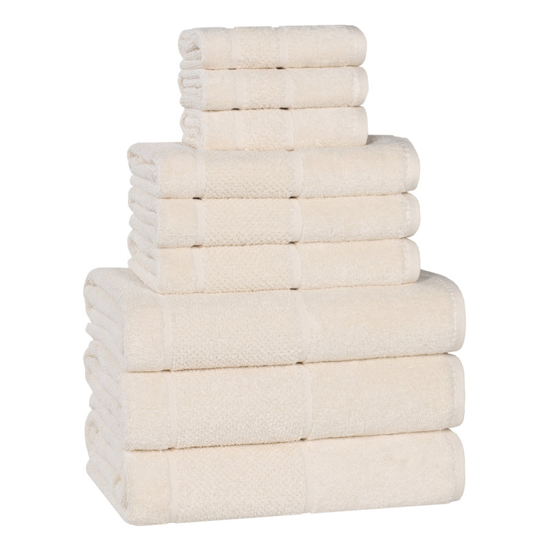 Ensemble de serviettes épaisses en mélange de coton à viscose Mile Smart Twist, Ensemble de serviettes 9 pièces