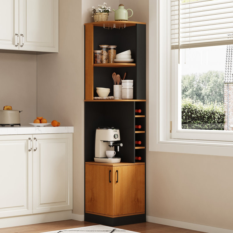 182 cm H Standard Pantry / Tall Cabinet, black