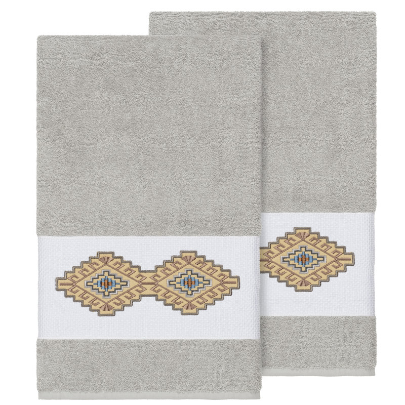 Gianna Turkish Cotton Midweight Bath Towel, Light Gray