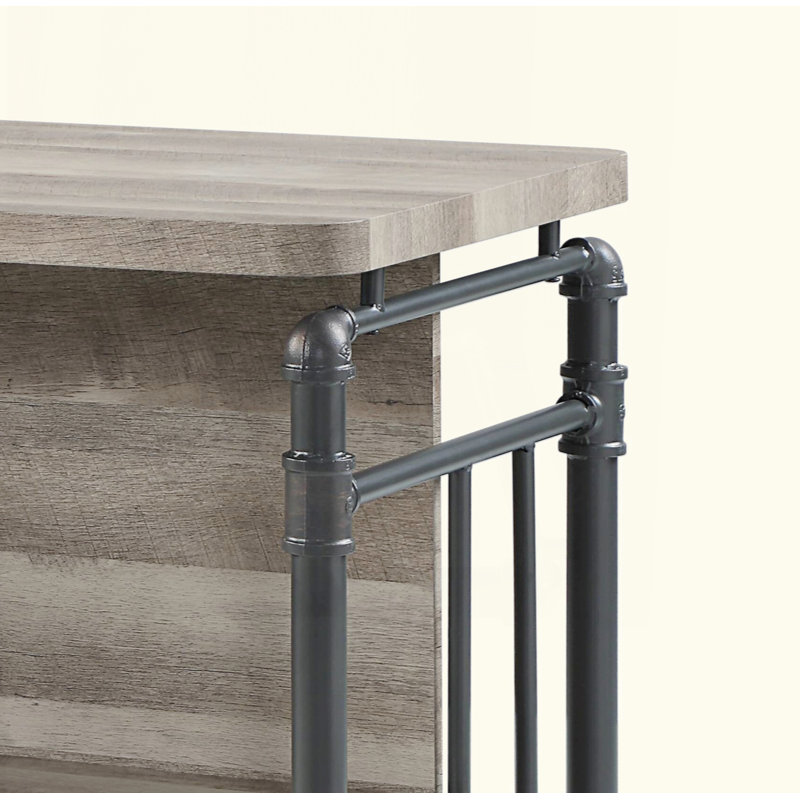 Antique Oak & Sandy Grey Finish Counter Height Table
