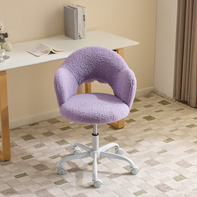 Chaise de bureau pivotante Fluffy Sherpa Petal