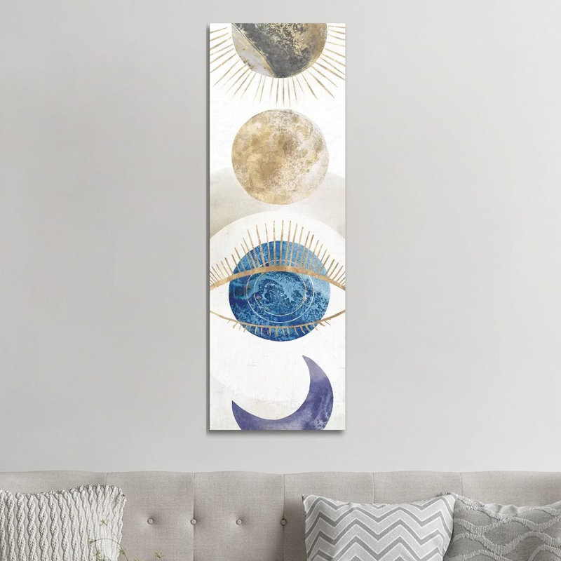 Crescent Moon I by Isabelle Z - Panoramic Print on Canvas, 30.48 cm H x 91.44 cm W x 3.175 cm D, Wrapped Canvas