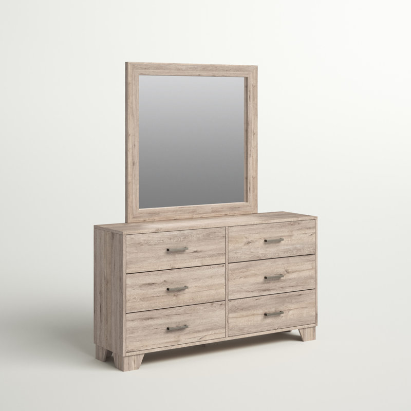 Commode double 6 tiroirs avec miroir Kaliana