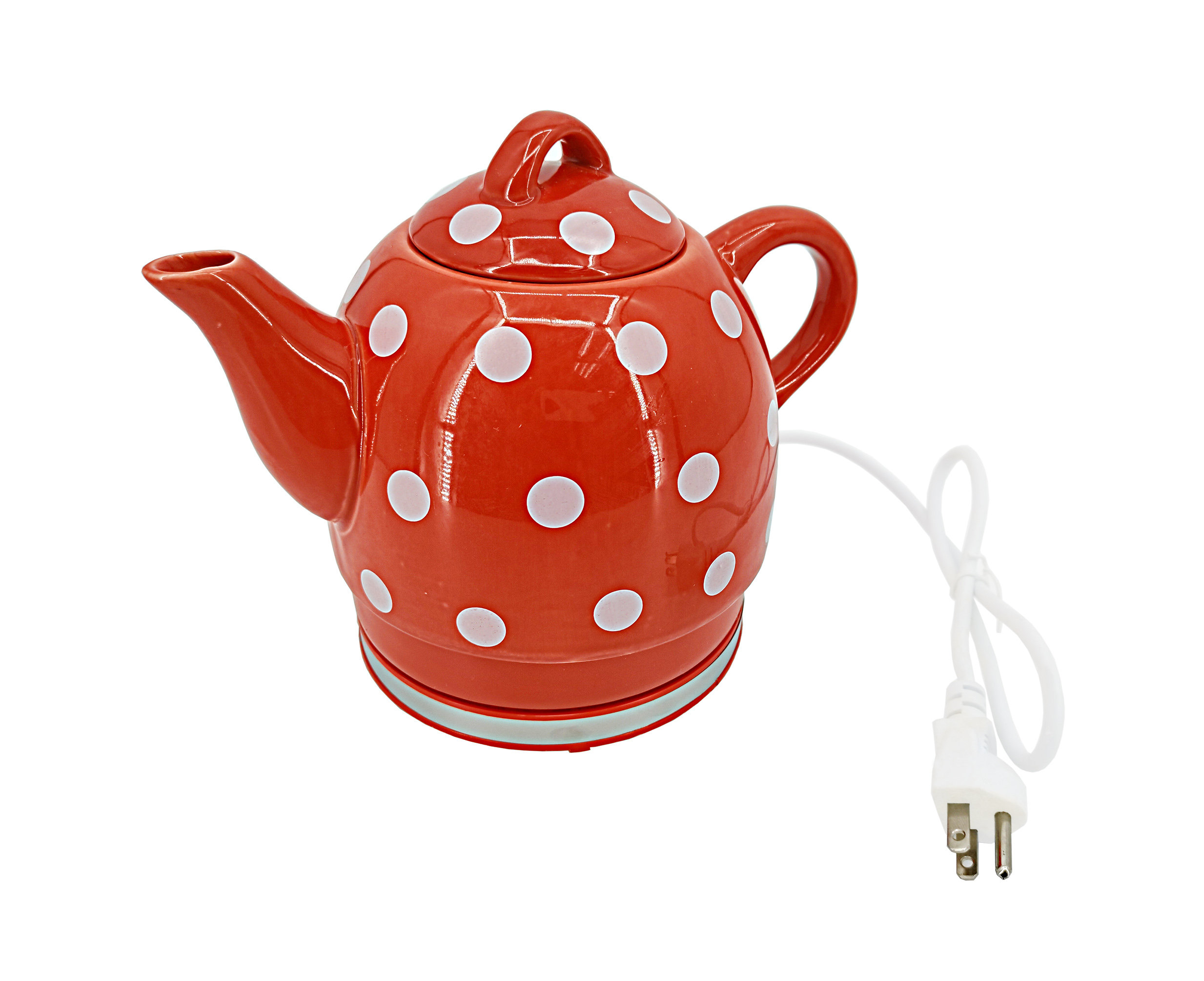 Fixturedisplays® Teapot Ceramic Electric Kettle Warm Plate, Red