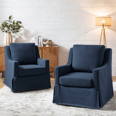 Wimberly 29.5" W Polyester Swivel Rocking Armchair