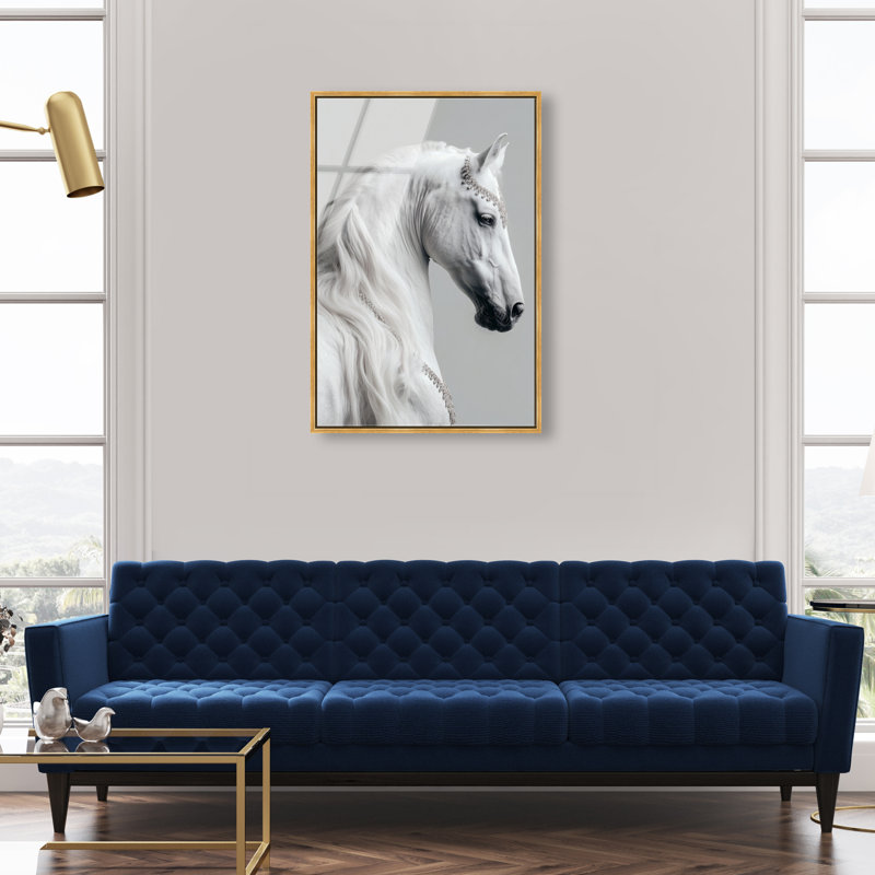 Jeweled Mane I Print by Oliver Gal, 37" H x 25" W, Gold Floater Frame