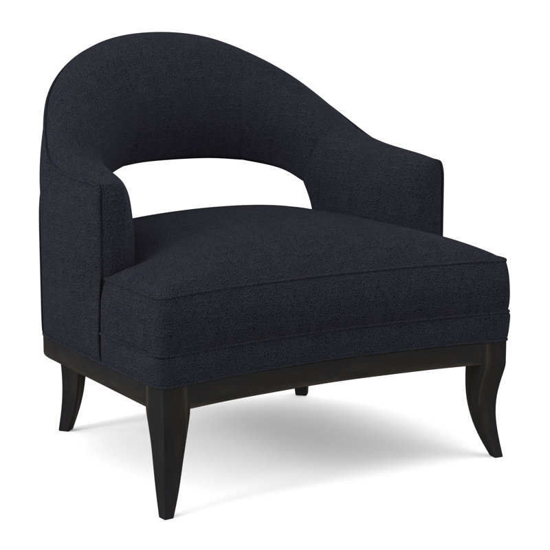 Fauteuil Mariposa, Espresso, 100% polyester bleu marine de Venise