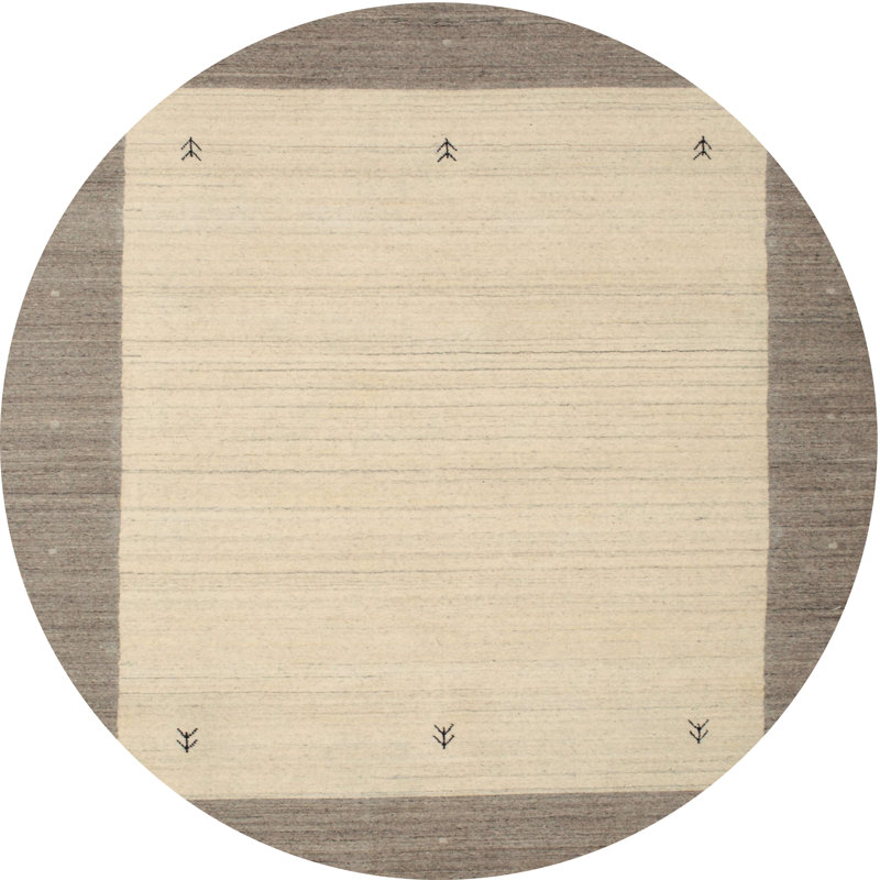 Tapis brun/beige contemporain, Rond 4 pi