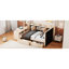 Lit de jour simple rembourré avec tiroirs, tablettes, armoires rabattables et table d'appoint - idéal pour un espace de vie compact, peu encombrant et confortable, avec de petits espaces et un design polyvalent-1481377205