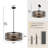 20 Inch Black Chandelier, 5-light Farmhouse Chandelier