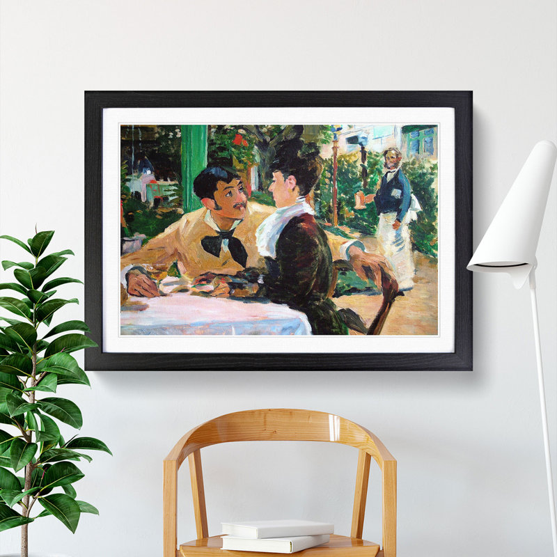 At Father Lathuille by Edouard Manet - Picture Frame Painting, Black Framed, 36cm H x 48cm W x 2cm D