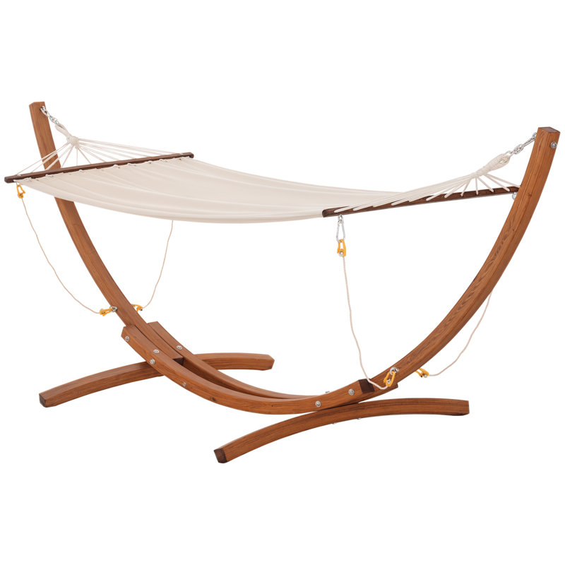 Zermeno 1 Person Classic Hammock with Stand, Striped Rainbow