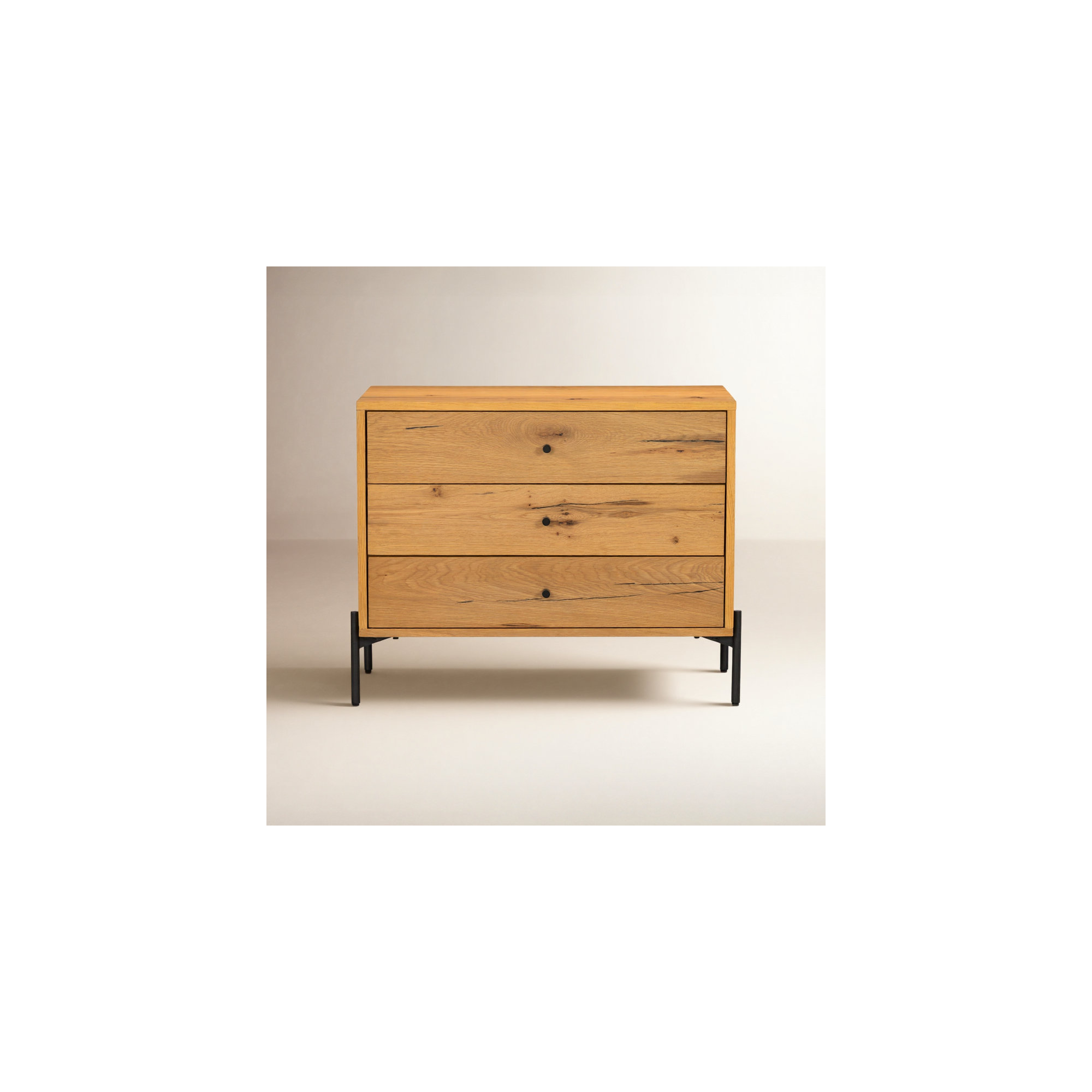 Aceton 3 - Drawer Nightstand, Light Oak Resin