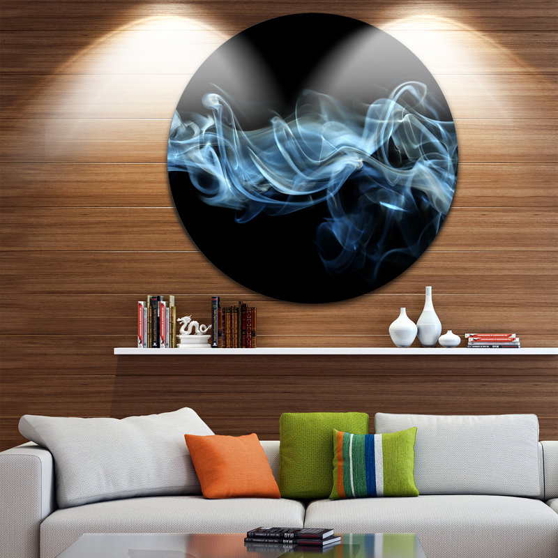 «Blue Smoke in Black», impression sur métal, H 23 po x l 23 po x P 1 po