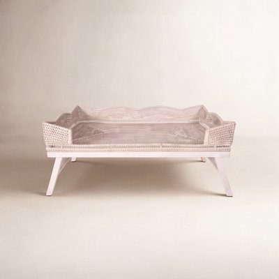 Scallop Design Breakfast Tray With Wooden Legs