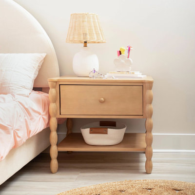 Jenny Lind Nightstand with 1 Drawer and Bottom Shelf, Blonde