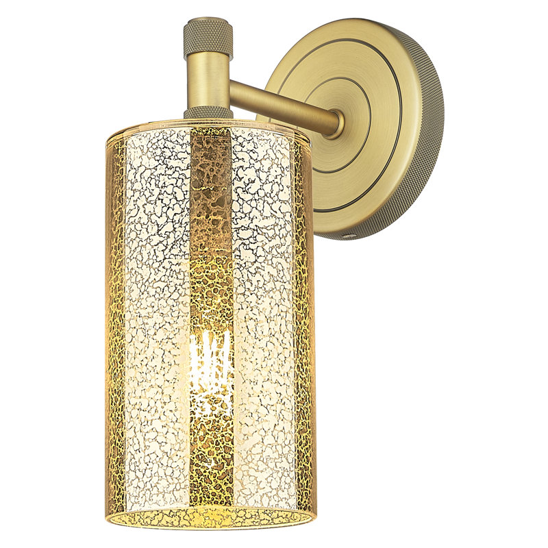 Applique murale 1 lumière Crown Point, Laiton brossé, H 10,5 po x l 3,88 po x P 6,5 po, Mercure