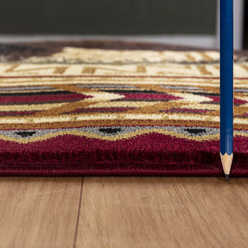 Tapis d'ours et de motifs du Sud-Ouest, tapis de couloir, Rectangle 7 pi 10 po x 10 pi 3 po