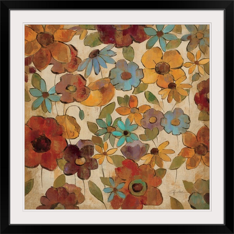 «Floral Sketches III» par Aniessa, reproduction d'art, H 35 po x l 35 po x P 1,5 po, Toile