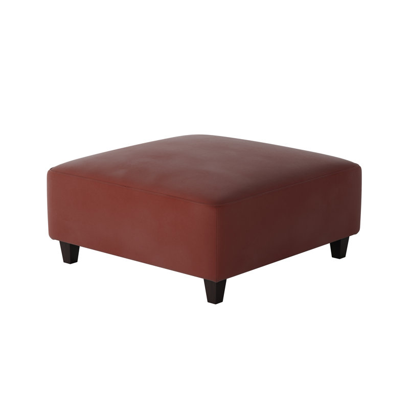 Aurora Upholstered Ottoman, Bella Rouge Polyester