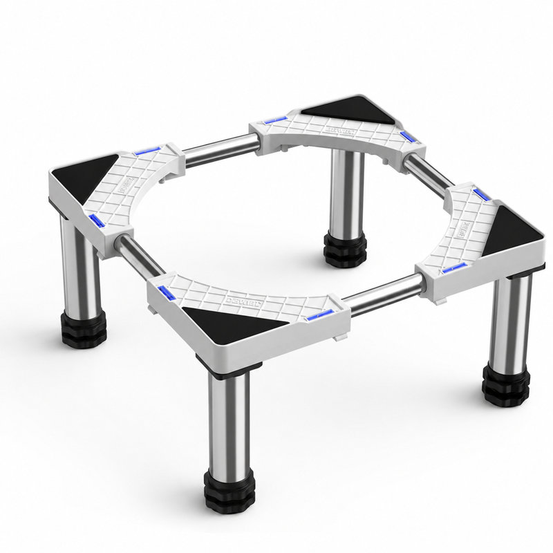Mini-socle de réfrigérateur avec base de support de machine à laver réglable de 4 pieds pour base de support de réfrigérateur et de sécheuse portative de 7,9 po à 9,1 po (blanc)