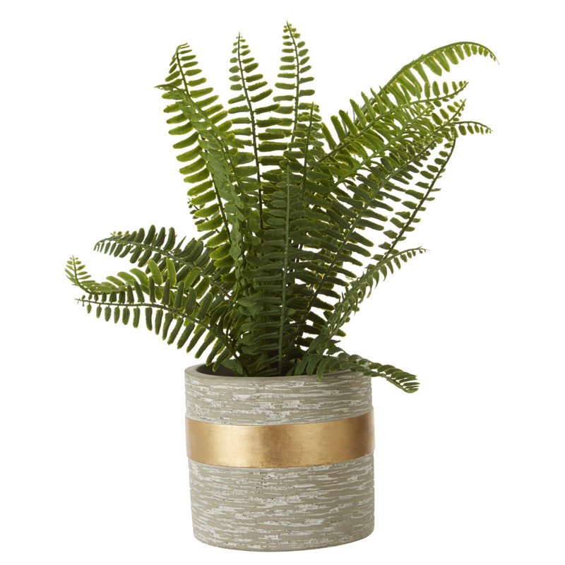 Boston 31 cm H Faux Fern Plant in Ceramic Pot
