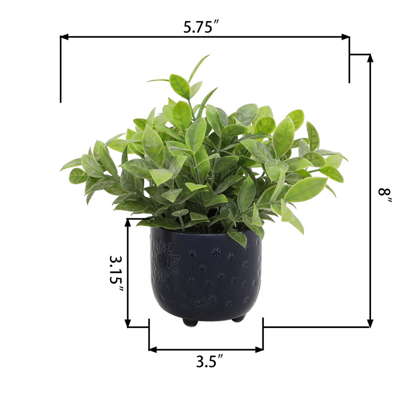 Plante artificielle 8 po Tealeaf en pot