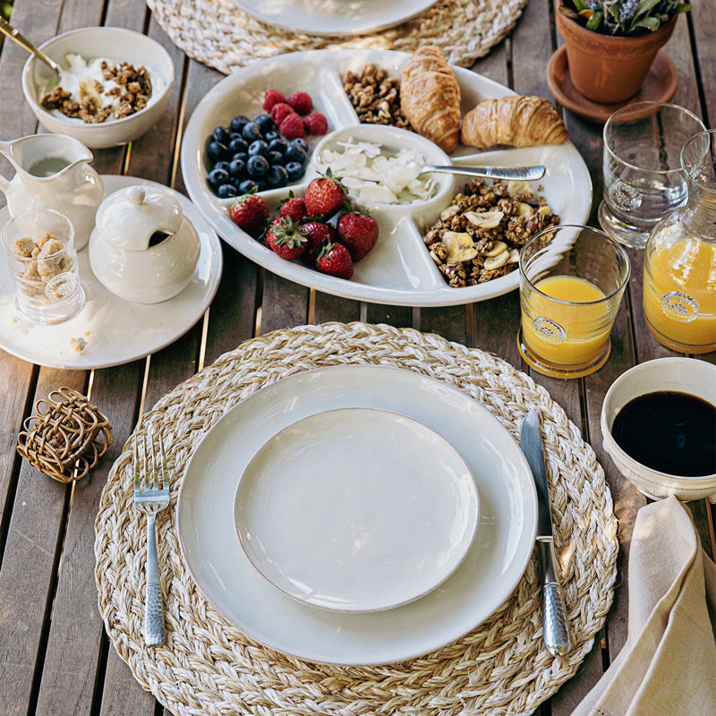 Puro Coupe 5 Pieces Place Setting - Whitewash