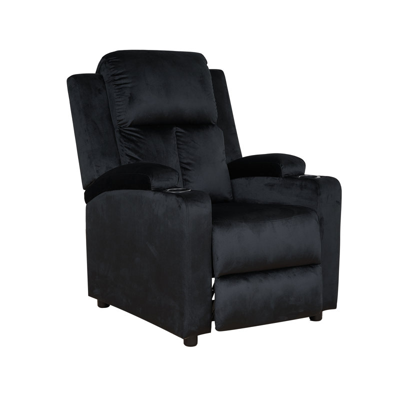 Reclining Chair, Black Microfiber/Microsuede