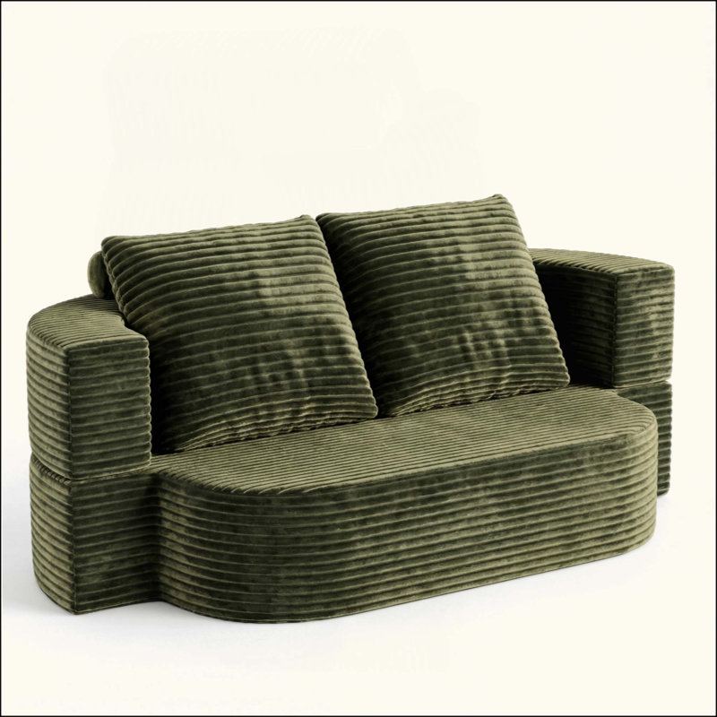 Full Size Floor Sofa, Folding Queen Sleeper Couch, Futon Loveseat Sofa, Plush Corduroy Foam-Filled Sleeper Couch Bed, Fold Mattress Bed For Living Room, Guest Use, Office, Apartment