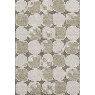 Premium Machine Washable Prisco Taupe Rug